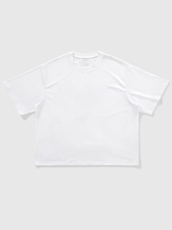 Men's Solid Round Neck Tee, Regular Fit Casual Short Sleeve Crew Neck T-Shirt for Daily Wear, Men's Top for All Seasons,...