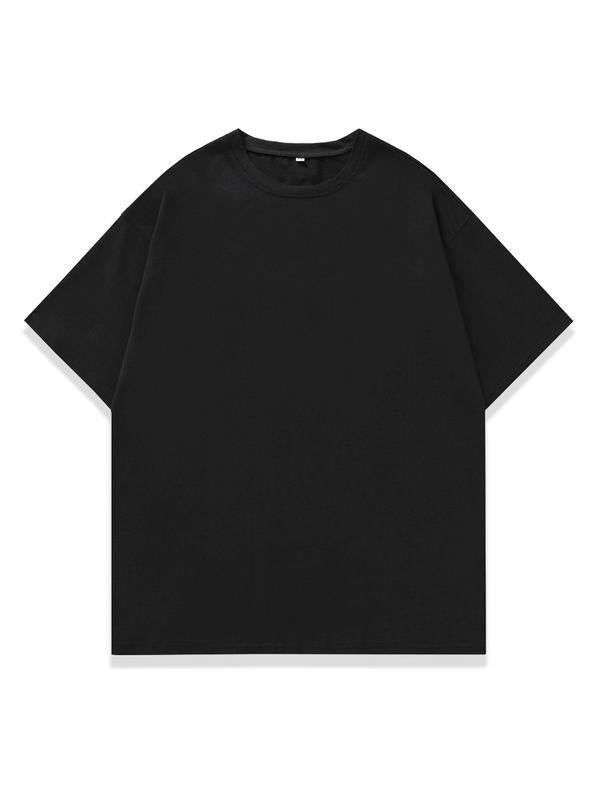 Men's Solid Short Sleeve Tee, Regular Fit Casual Comfy Round Neck T-Shirt for Summer, Fashion Men's Top for Daily Wear...