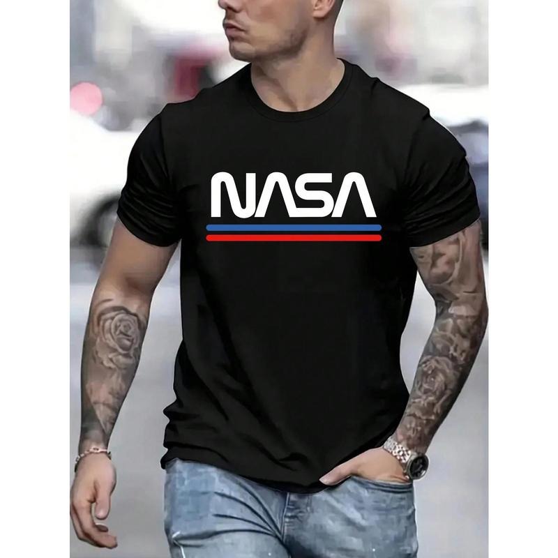 Men's Summer Casual T-Shirt With Letter Print And Round Neck Short Sleeve Made in USA Hoodie Sweatshirt | PrintMintTees.com