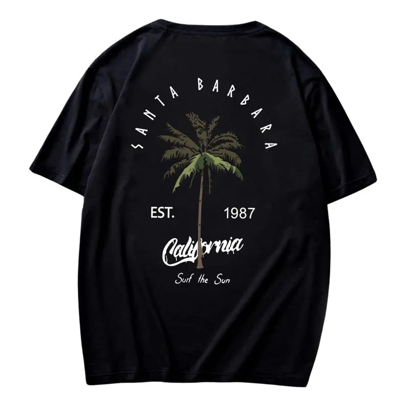 Men's Summer Clothes, Letter & Tree Print Drop Shoulder Tee, Summer Outfits 2025, Back To School Outfits, Graphic Tees...