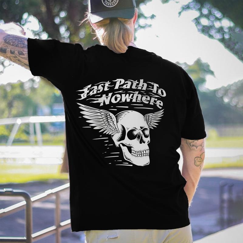 Men's T-shirt, Fast Path To Nowhere Printed Men's T-shirt Gifts for the Man of Character, Merch gift Hoodie Sweatshirt