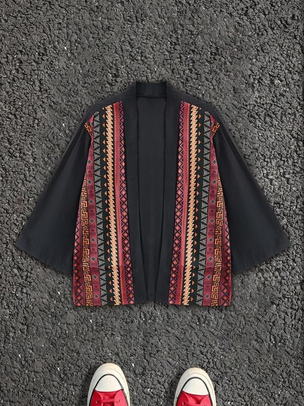 Men's Tribal Print Short Sleeve Shirt, Regular Fit Casual Fashion Comfy Top for Daily Outdoor Wear, Men Clothes for All...