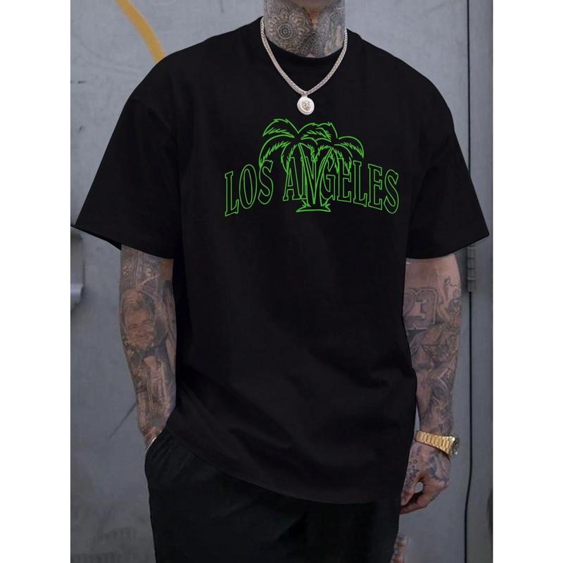 Men's Vintage-Inspired Fashion T-Shirt With Geometric Print