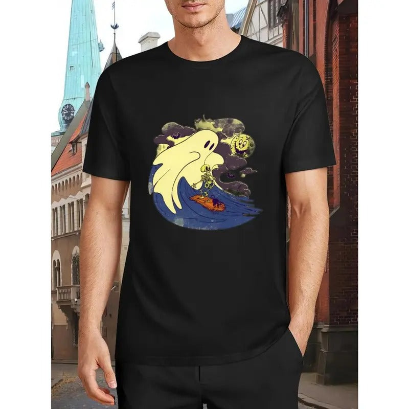 Men's short-sleeved T-shirt, creative combination pattern printing, comfortable product fabric Made in USA Hoodie Sweatshirt
