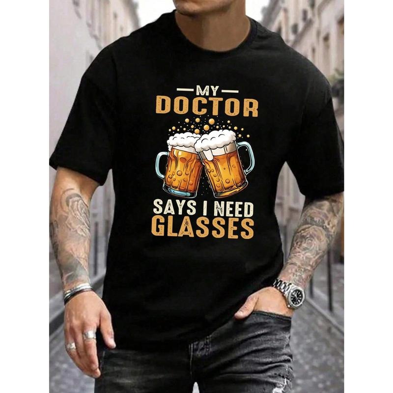 Men's summer beer print T-shirt with round neck and short sleeves made in usa Hoodie Sweatshirt | PrintMintTees.com