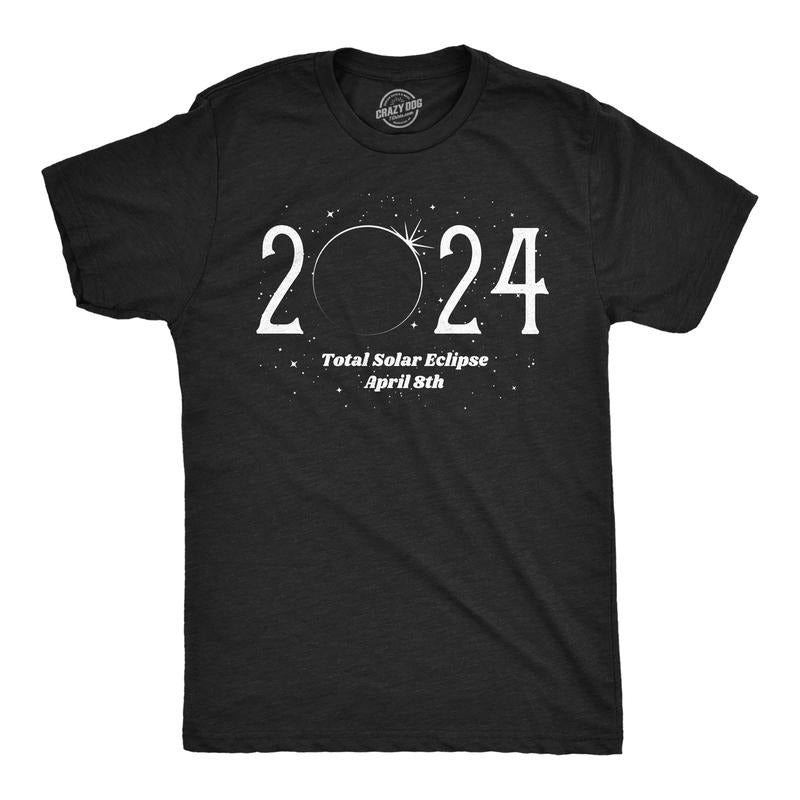 Mens 2024 Total Solar Eclipse Funny T Shirt Novelty Graphic Tee For Men Hoodie Sweatshirt | PrintMintTees.com
