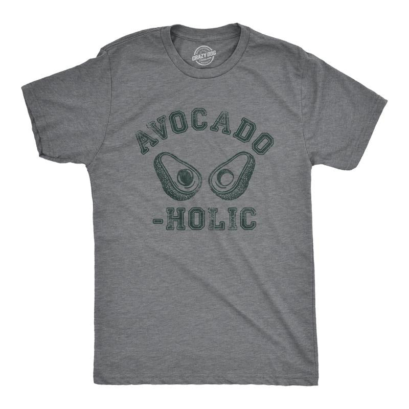 Mens Avocado Holic T Shirt Funny Guacamole Lovers Addict Tee For Guys Mens Funny T Shirts Cool Tees Soft Stylish Casual...