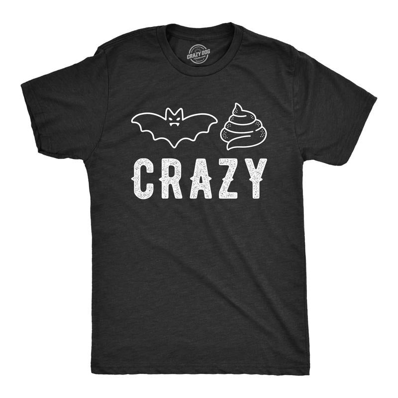 Mens Bat Shit Crazy T Shirt Funny Halloween Insane Pyscho Joke Tee For Guys Hoodie Sweatshirt | PrintMintTees.com