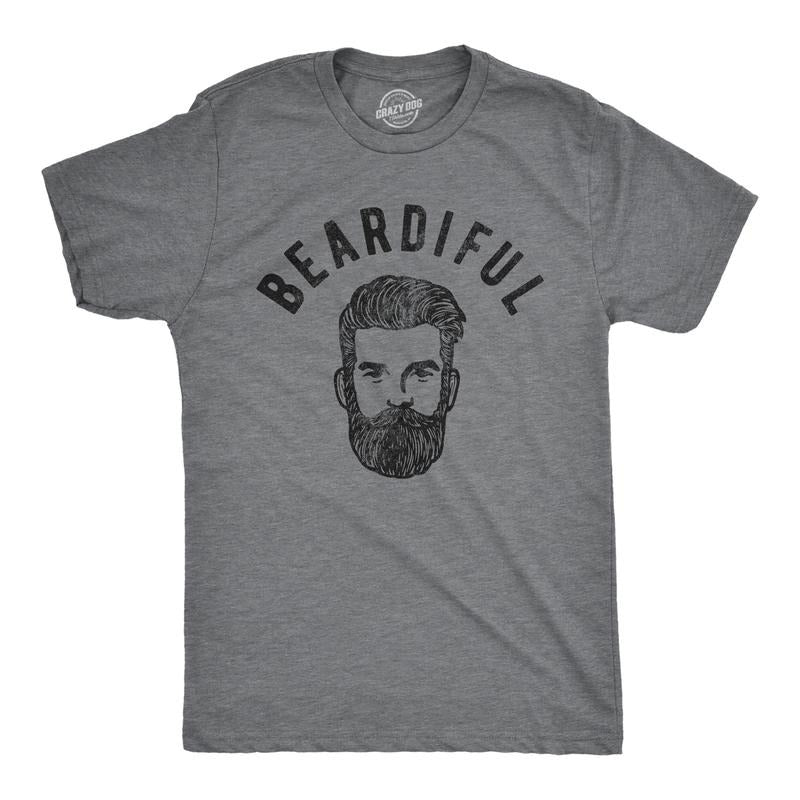 Mens Beardiful T Shirt Funny Good Looking Facial Hair Novelty Handsome Graphic Tee For Guys Mens Funny T Shirts Cool Tees...