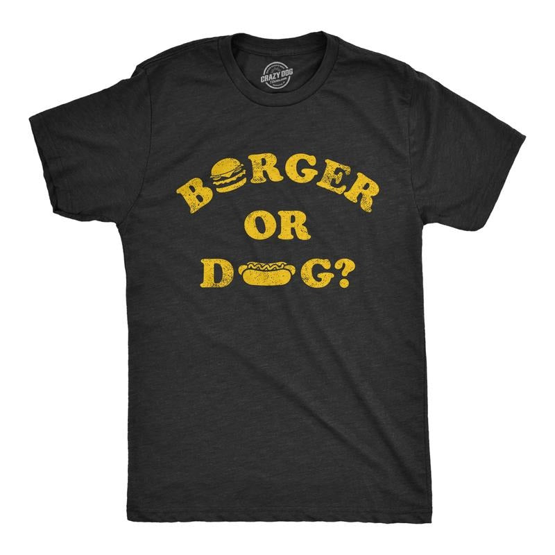 Mens Burger Or Dog T Shirt Funny Grilling Cookout Party Tee For Guys Mens Funny T Shirts Cool Tees Soft Stylish Casual...