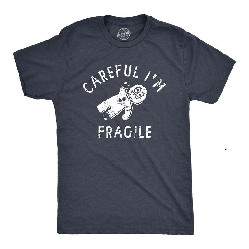 Mens Careful Im Fragile T Shirt Funny Xmas Gingerbread Cookie Joke Tee For Guys Mens Funny T Shirts Cool Tees Soft...