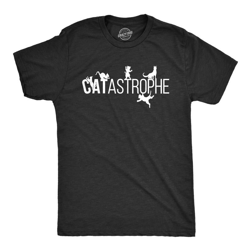 Mens Catastrophe T Shirt Funny Sarcastic Cat Kitten Joke Graphic Tee for Guys Mens Funny T Shirts Cool Tees Soft Stylish...