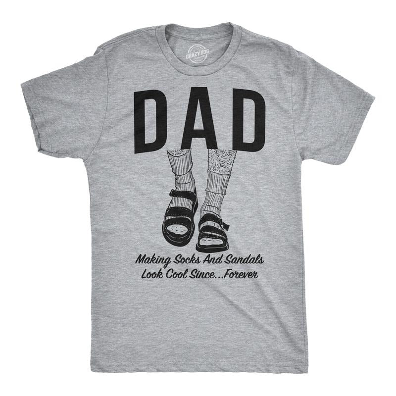 Mens Dad Socks and Sandals Funny Father's Day T Shirt Hilarious Gift Tee Mens Funny T Shirts Cool Tees Soft Stylish...