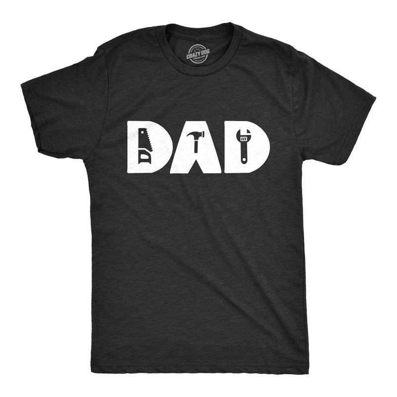 Mens Dad T Shirt Funny Handy Tools Fathers Day Novelty Tee Mens Funny T Shirts Cool Tees Soft Stylish Casual Menswear Dad...