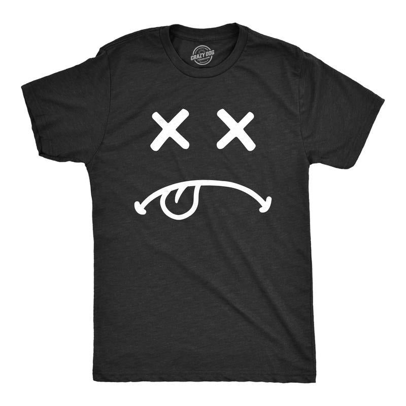 Mens Dead Eyes Smile T Shirt Funny Death Lifeless Smiling Face Joke Tee For Guys Mens Funny T Shirts Cool Tees Soft...