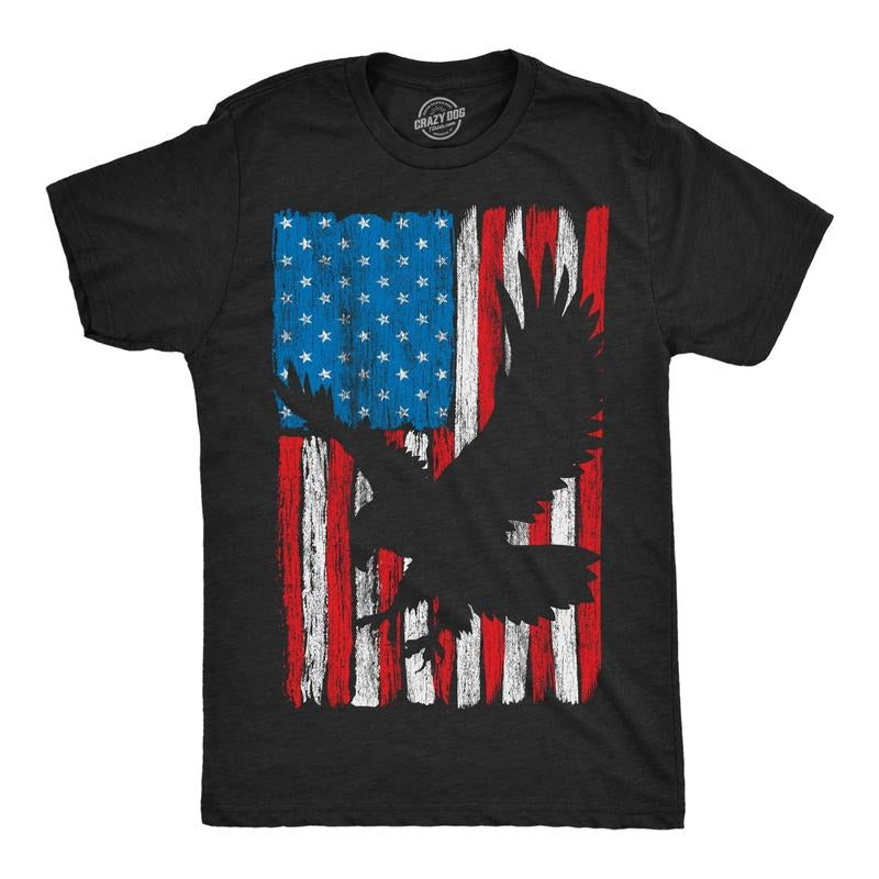 Mens Eagle In Flag Awesome T Shirt Fourth Of July Graphic Tee For Men Mens Funny T Shirts Cool Tees Soft Stylish Casual...