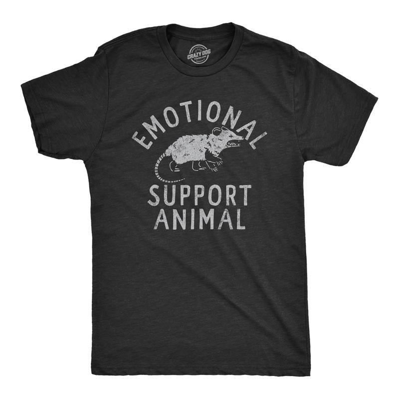 Mens Emotional Support Animal T Shirt Funny Mean Possum Joke Tee for Guys Mens Funny T Shirts Cool Tees Soft Stylish...