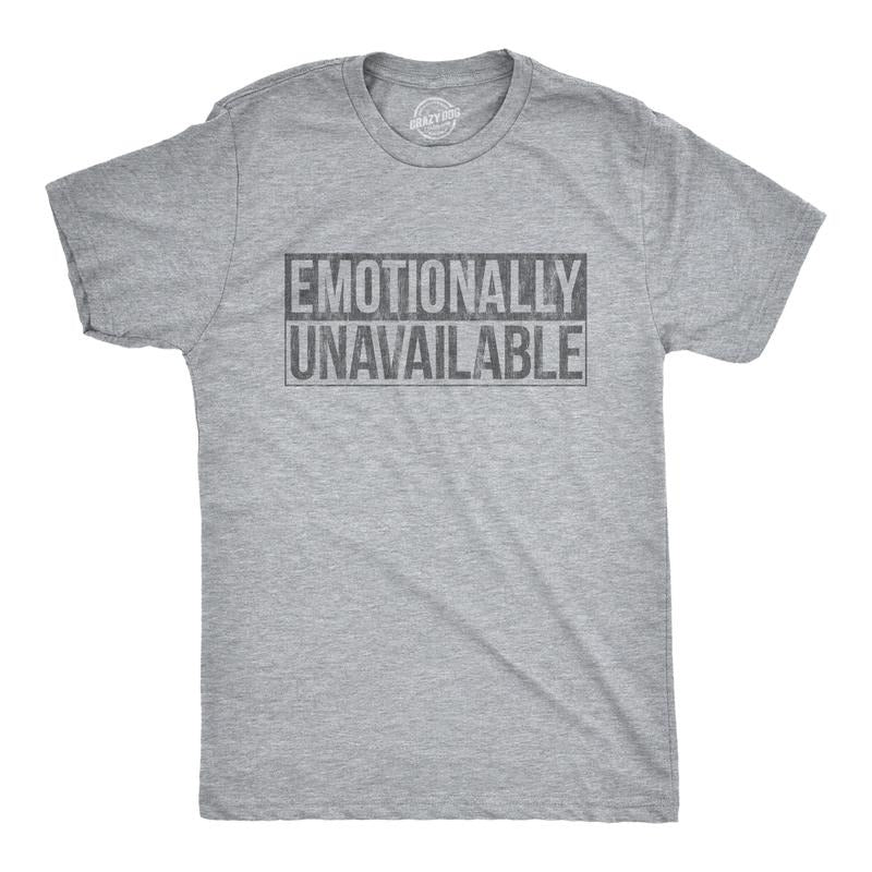 Mens Emotionally Unavailable T Shirt Funny Saying Hilarious Quote Graphic Novelty Tee Mens Funny T Shirts Cool Tees Soft...
