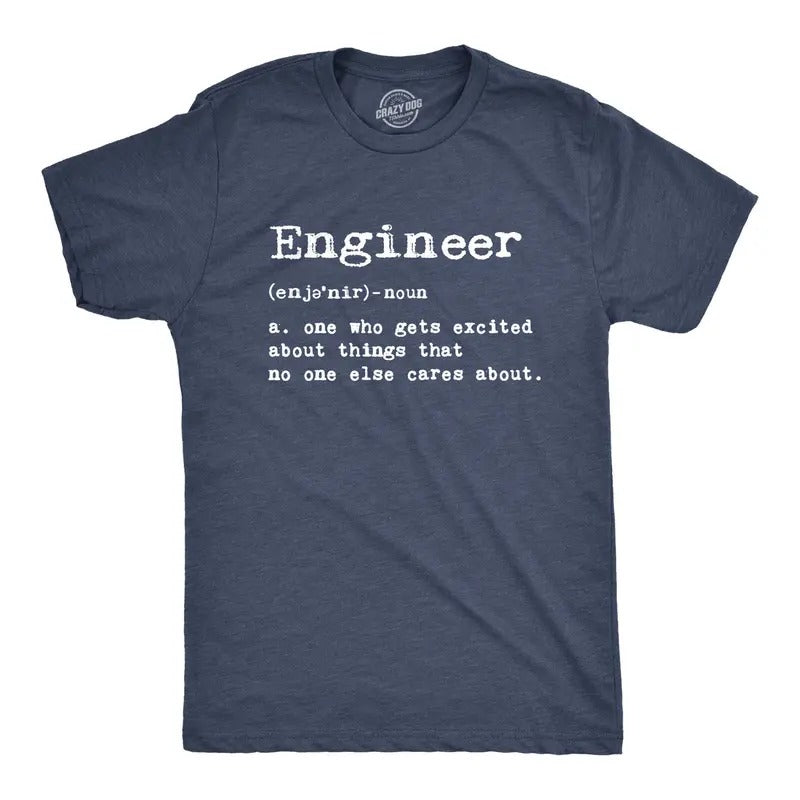 Mens Engineer Definition T Shirt Funny Sarcastic Science Tee Mens Funny T Shirts Cool Tees Soft Stylish Casual Menswear...