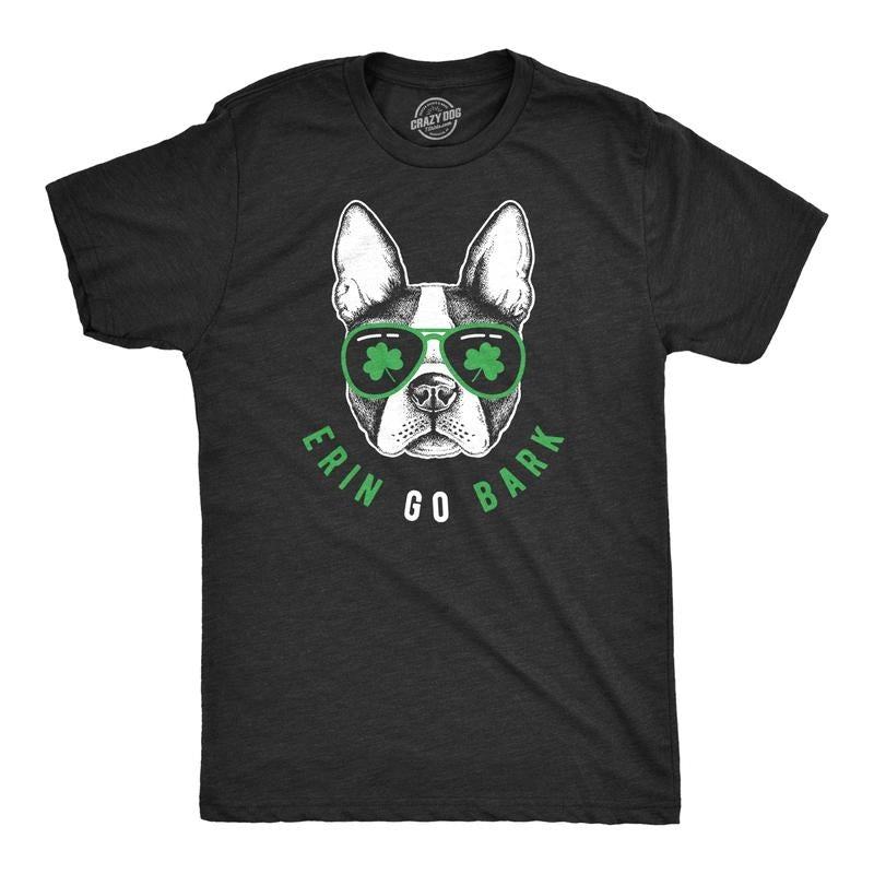 Mens Erin Go Bark T Shirt Funny Saint Patricks Day St Patty Clothes Dog Tee Mens Funny T Shirts Cool Tees Soft Stylish...