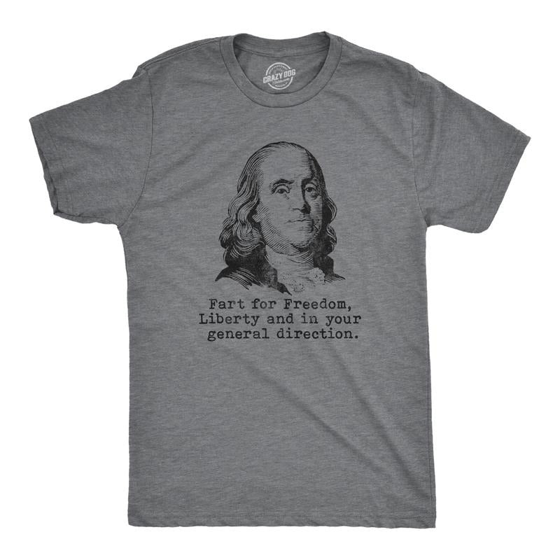 Mens Fart For Freedom, Liberty And In Your General Direction T Shirt Funny 4th Of July Tee Mens Funny T Shirts Cool Tees...