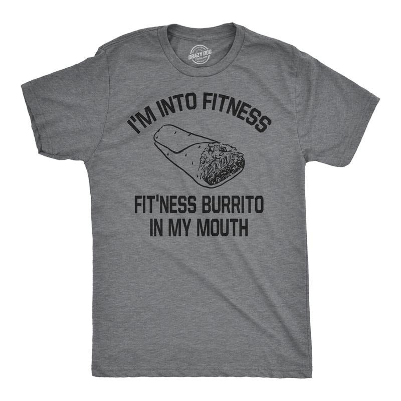 Mens Fitness Burrito Funny Gym T shirt Sarcasm Hilarious Workout Novelty Tees Mens Funny T Shirts Cool Tees Soft Stylish...