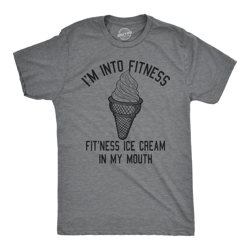Mens Fitness Ice Cream In My Mouth T Shirt Funny Sweets Workout Desert Tee Mens Funny T Shirts Cool Tees Soft Stylish...