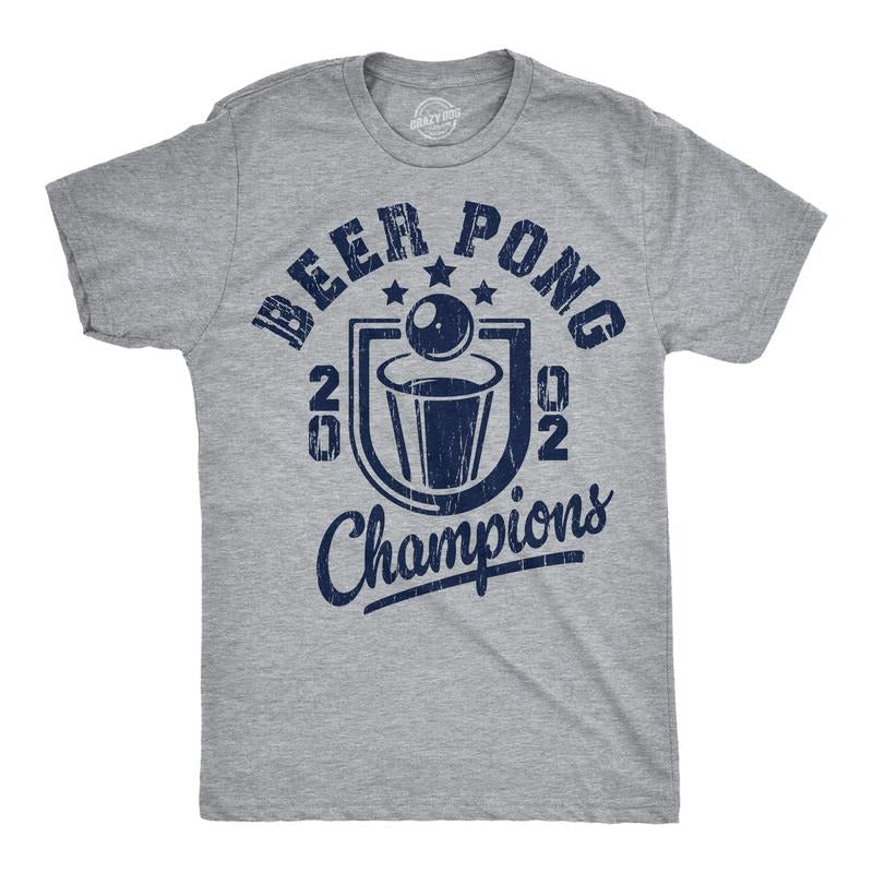 Mens Funny T Shirts Beer Pong Champions Sarcastic Drinking Tee For Men Mens Funny T Shirts Cool Tees Soft Stylish Casual...