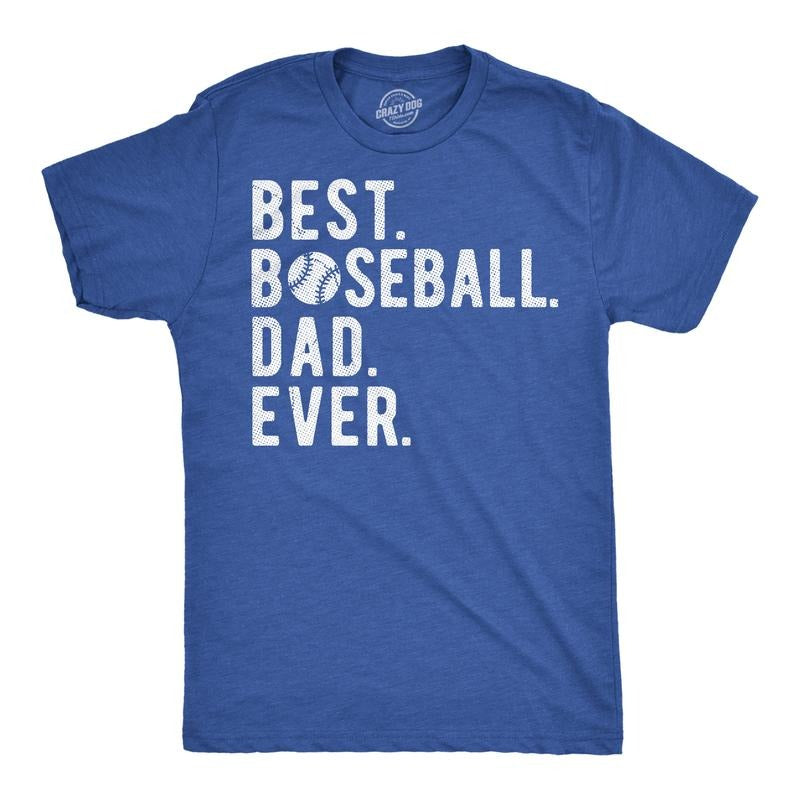 Mens Funny T Shirts Best Baseball Dad Ever Sarcastic Fathers Day Graphic Novelty Tee For Men Mens Funny T Shirts Cool...