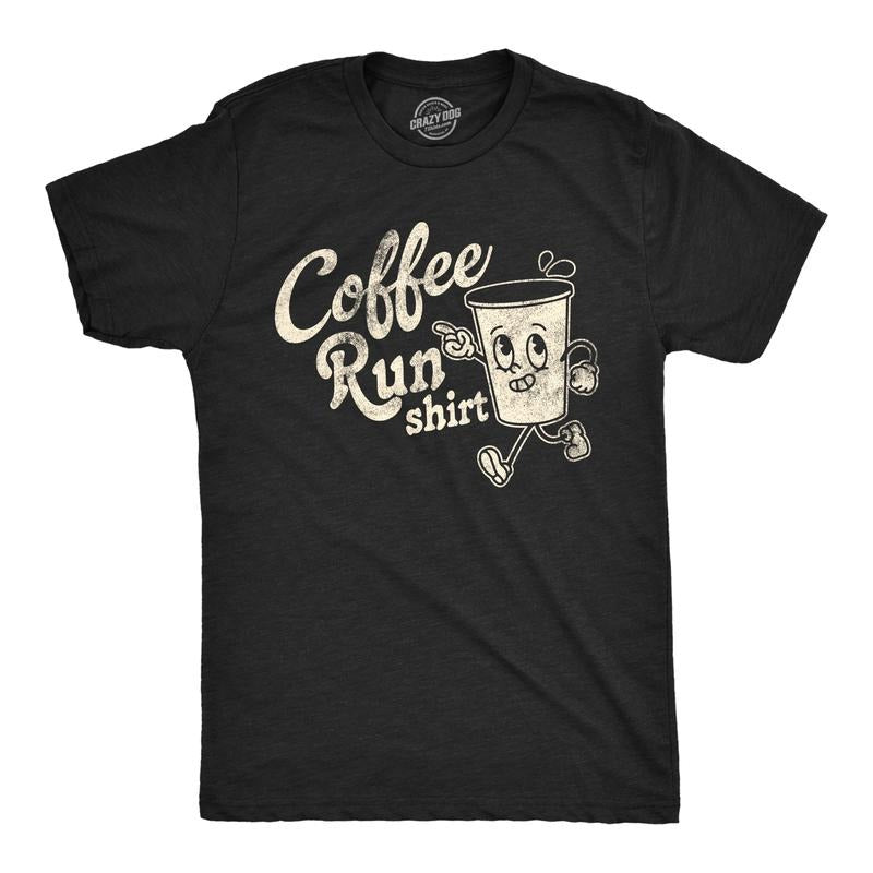 Mens Funny T Shirts Coffee Run Shirt Sarcastic Caffeine Lovers Graphic Novelty Tee For Men Mens Funny T Shirts Cool Tees...
