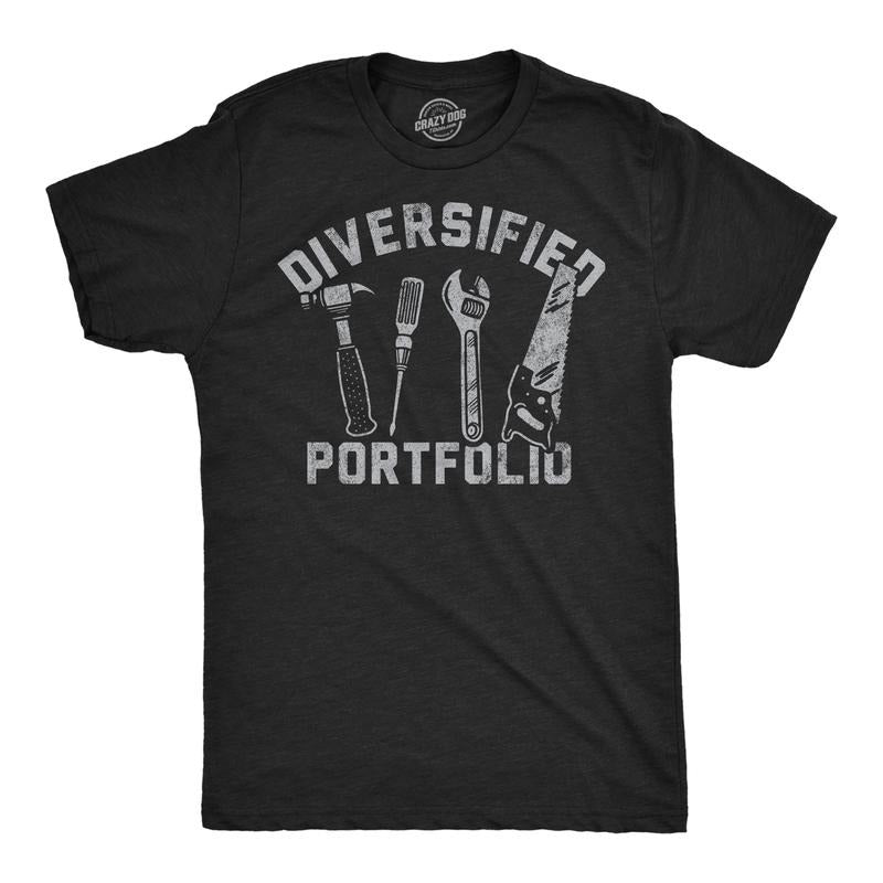 Mens Funny T Shirts Diversified Portfolio Tools Sarcastic Mechanic Graphic Tee For Men Mens Funny T Shirts Cool Tees Soft...