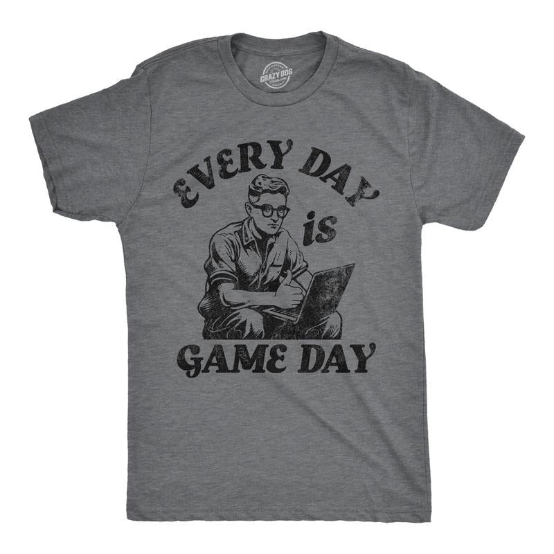 Mens Funny T Shirts Every Day Is Game Day Sarcastic Graphic Novelty Tee For Men Mens Funny T Shirts Cool Tees Soft...