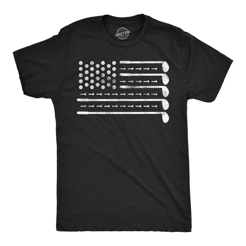 Mens Funny T Shirts Golf American Flag Awesome Fourth Of July Golfing Graphic Tee for Men Mens Funny T Shirts Cool Tees...