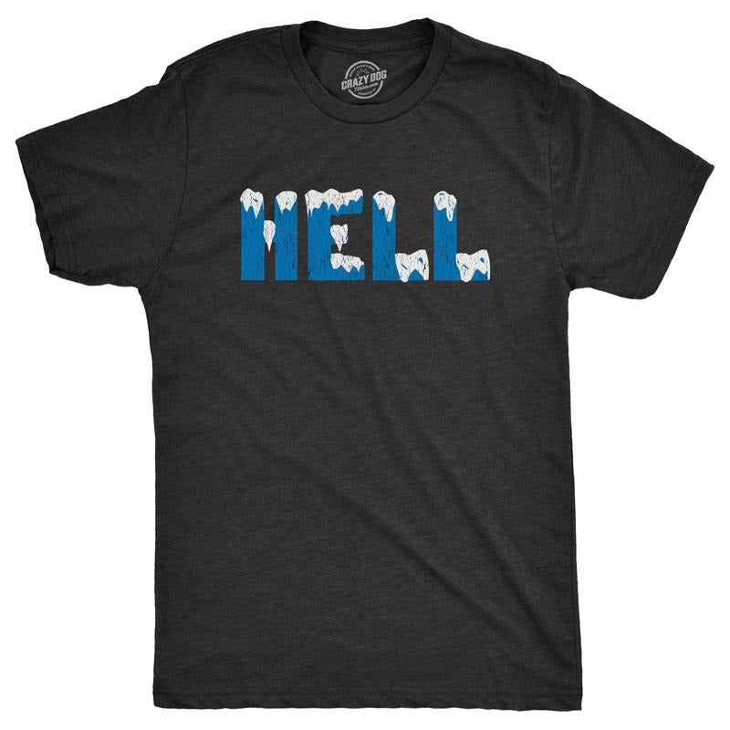 Mens Funny T Shirts Hell Froze Over Sarcastic Graphic Novelty Tee For Men Mens Funny T Shirts Cool Tees Soft Stylish...