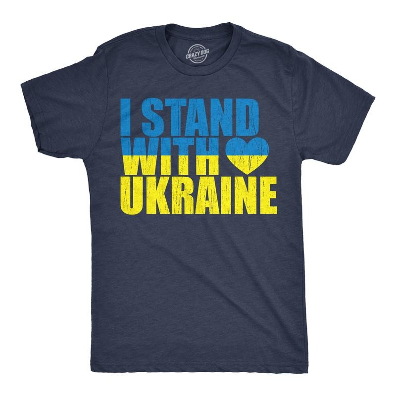 Mens Funny T Shirts I Stand With Ukraine Awesome Ukrainian Support Graphic Novelty Tee For Men Mens Funny T Shirts Cool...