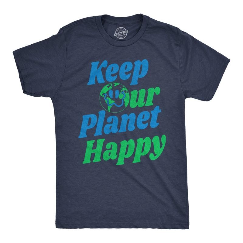 Mens Funny T Shirts Keep Our Planet Happy Awesome Earth Day Tee For Men Mens Funny T Shirts Cool Tees Soft Stylish Casual...