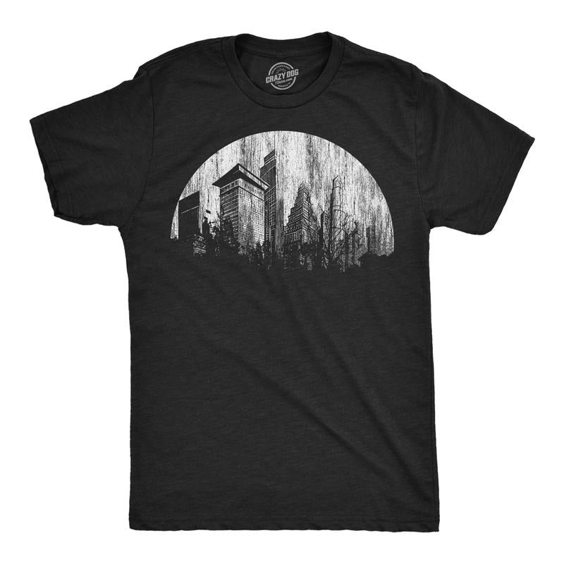 Mens Funny T Shirts Moon City Novelty Urban Graphic Tee For Men Mens Funny T Shirts Cool Tees Soft Stylish Casual...