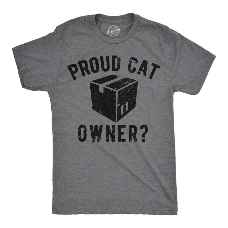 Mens Funny T Shirts Proud Cat Owner Sarcastic Kitten Graphic Tee for Men Mens Funny T Shirts Cool Tees Soft Stylish...