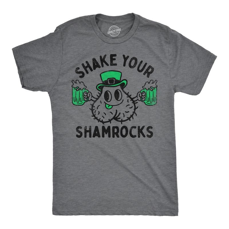 Mens Funny T Shirts Shake Your Shamrocks Adult St Patricks Day Graphic Tee Mens Funny T Shirts Cool Tees Soft Stylish...