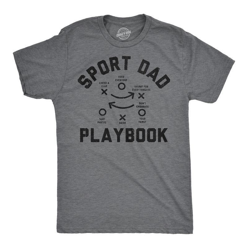 Mens Funny T Shirts Sport Dad Playbook Sarcastic Graphic Novelty Tee For Men Mens Funny T Shirts Cool Tees Soft Stylish...