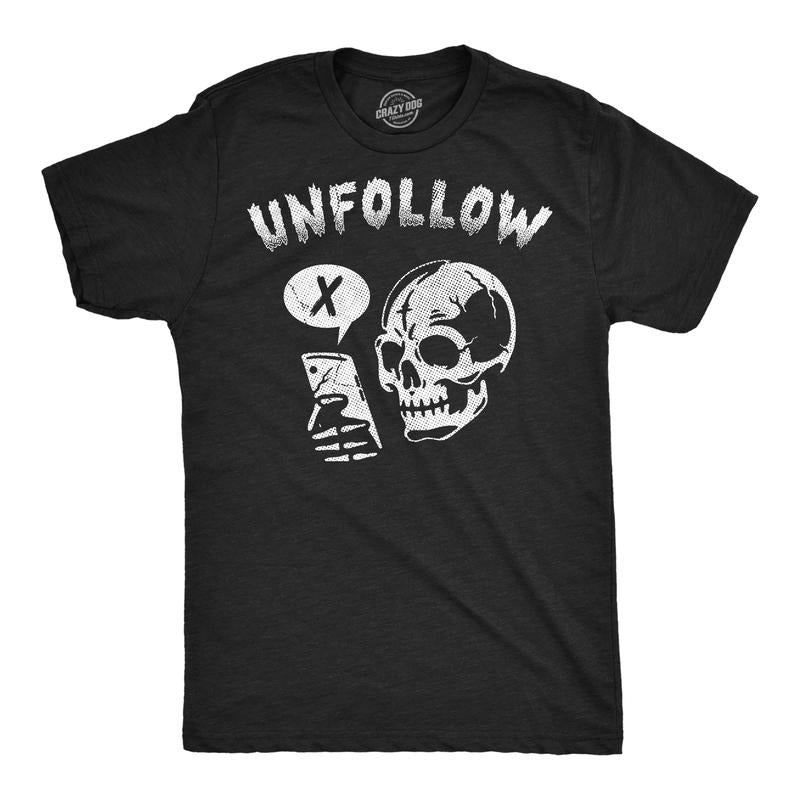 Mens Funny T Shirts Unfollow Sarcastic Social Media Graphic Novelty Tee For Men Mens Funny T Shirts Cool Tees Soft...