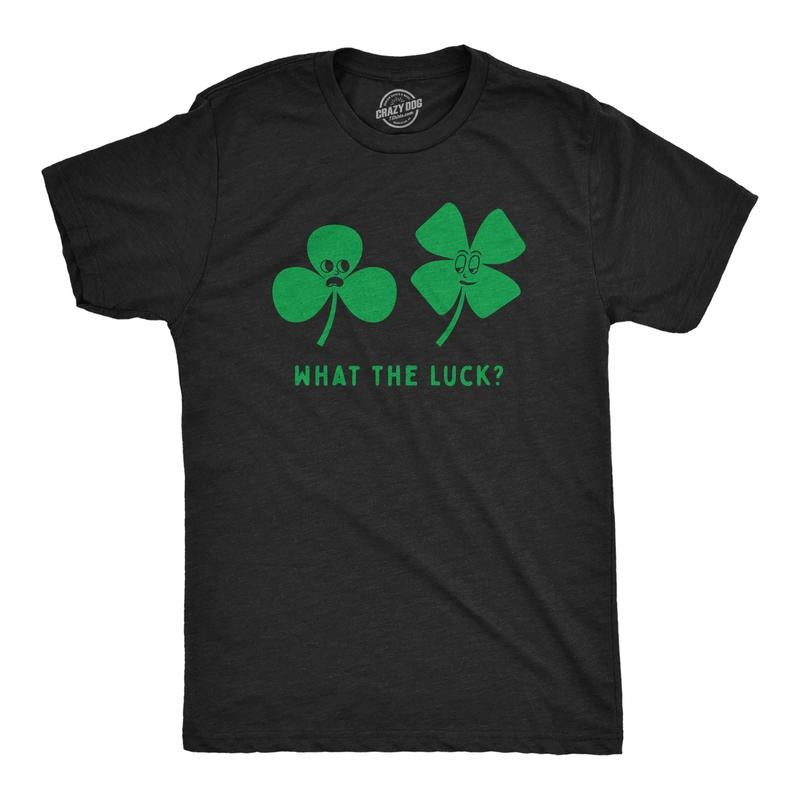 Mens Funny T Shirts What The Luck Sarcastic St Patricks Day Tee for Guys Mens Funny T Shirts Cool Tees Soft Stylish...