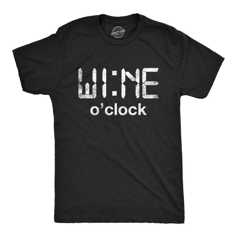 Mens Funny T Shirts Wine O Clock Sarcastic Drinking Tee Graphic Shirt Mens Funny T Shirts Cool Tees Soft Stylish Casual...