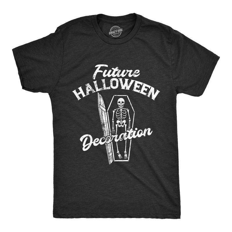 Mens Future Halloween Decoration T Shirt Funny Spooky Dead Skeleton Coffin Joke Tee for Guys Mens Funny T Shirts Cool...