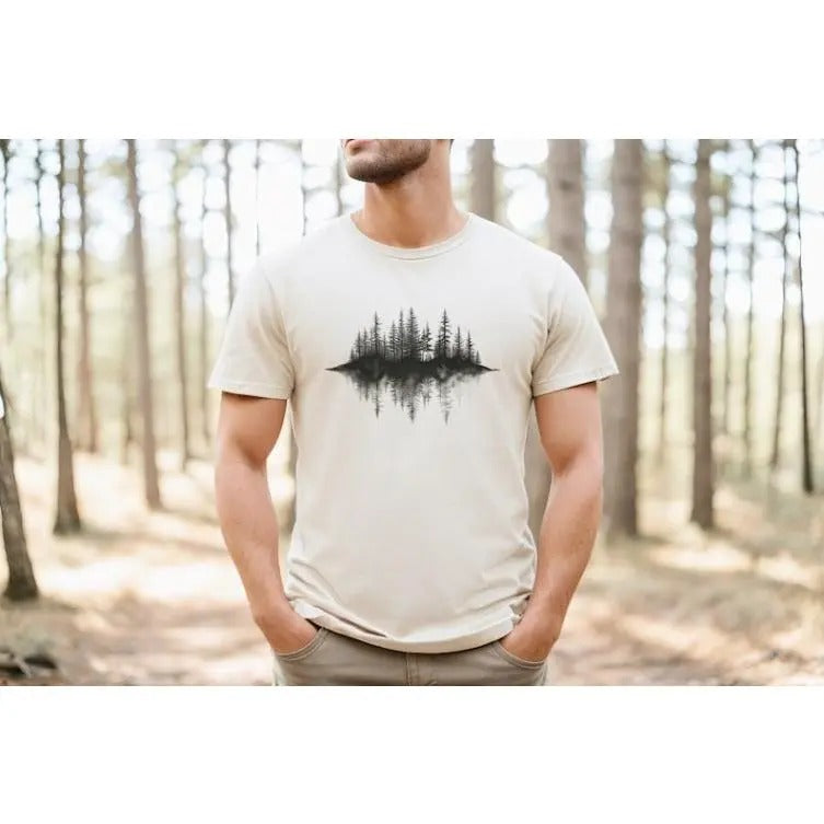 Mens Graphic Tee - Pine Tree Forest - Gift for Men - Nature T Shirt - T-Shirt for Mens Made in USA Hoodie Sweatshirt
