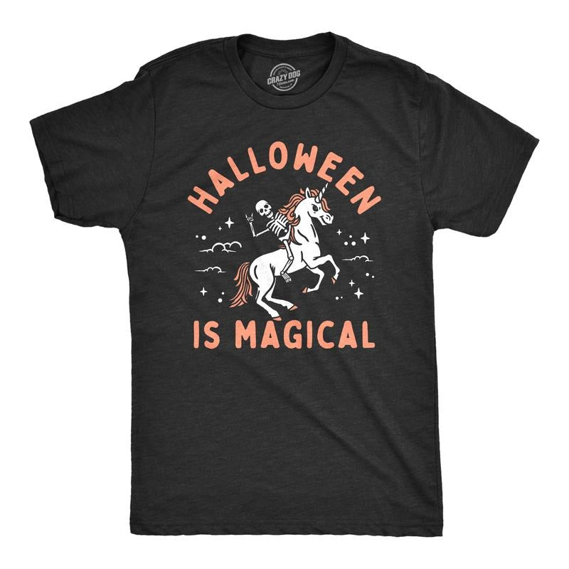 Mens Halloween Is Magical T Shirt Funny Spooky Season Fantasy Lovers Tee For Guys Mens Funny T Shirts Cool Tees Soft...