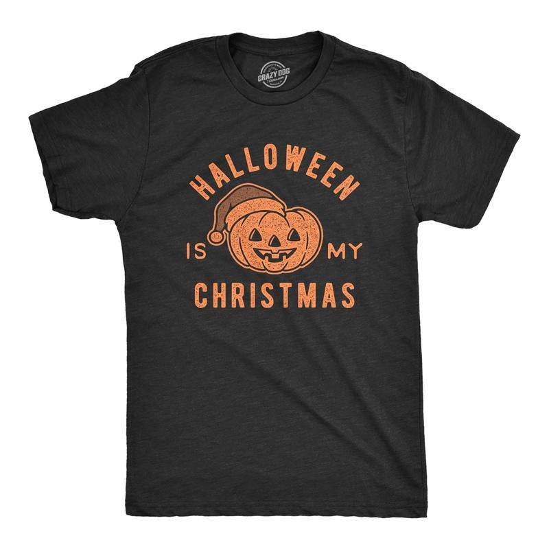 Mens Halloween Is My Christmas T Shirt Funny Holiday Party Graphic Tee Mens Funny T Shirts Cool Tees Soft Stylish Casual...
