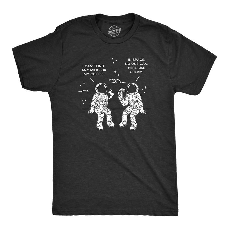 Mens Here Use Cream T Shirt Funny Space Astronaut Coffee Wordplay Tee For Guys Mens Funny T Shirts Cool Tees Soft Stylish...