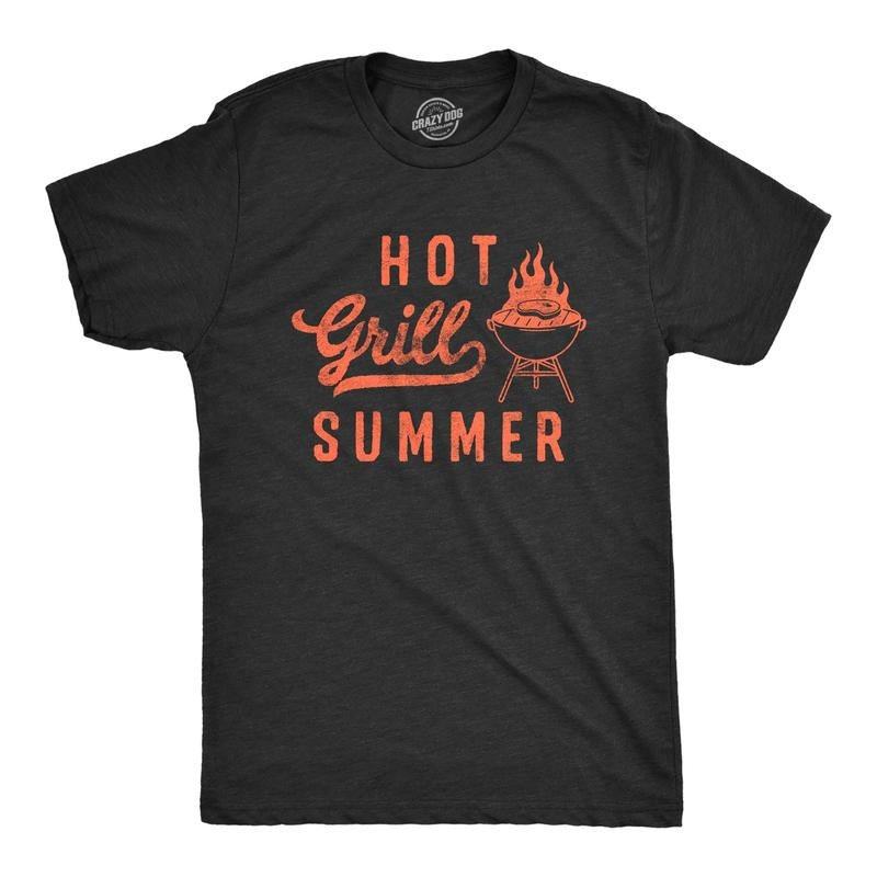 Mens Hot Grill Summer T Shirt Funny Sarcastic Grilling Cookout Joke Graphic Novelty Tee For Guys Hoodie Sweatshirt