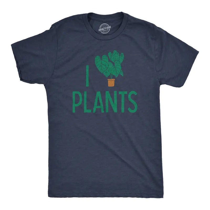 Mens I Heart Plants T Shirt Funny Cute Botany Horticulture Tee for Guys Mens Funny T Shirts Cool Tees Soft Stylish Casual...